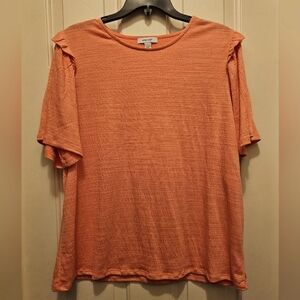 NWT Nine West Coral Flutter Sleeve Top - XXL